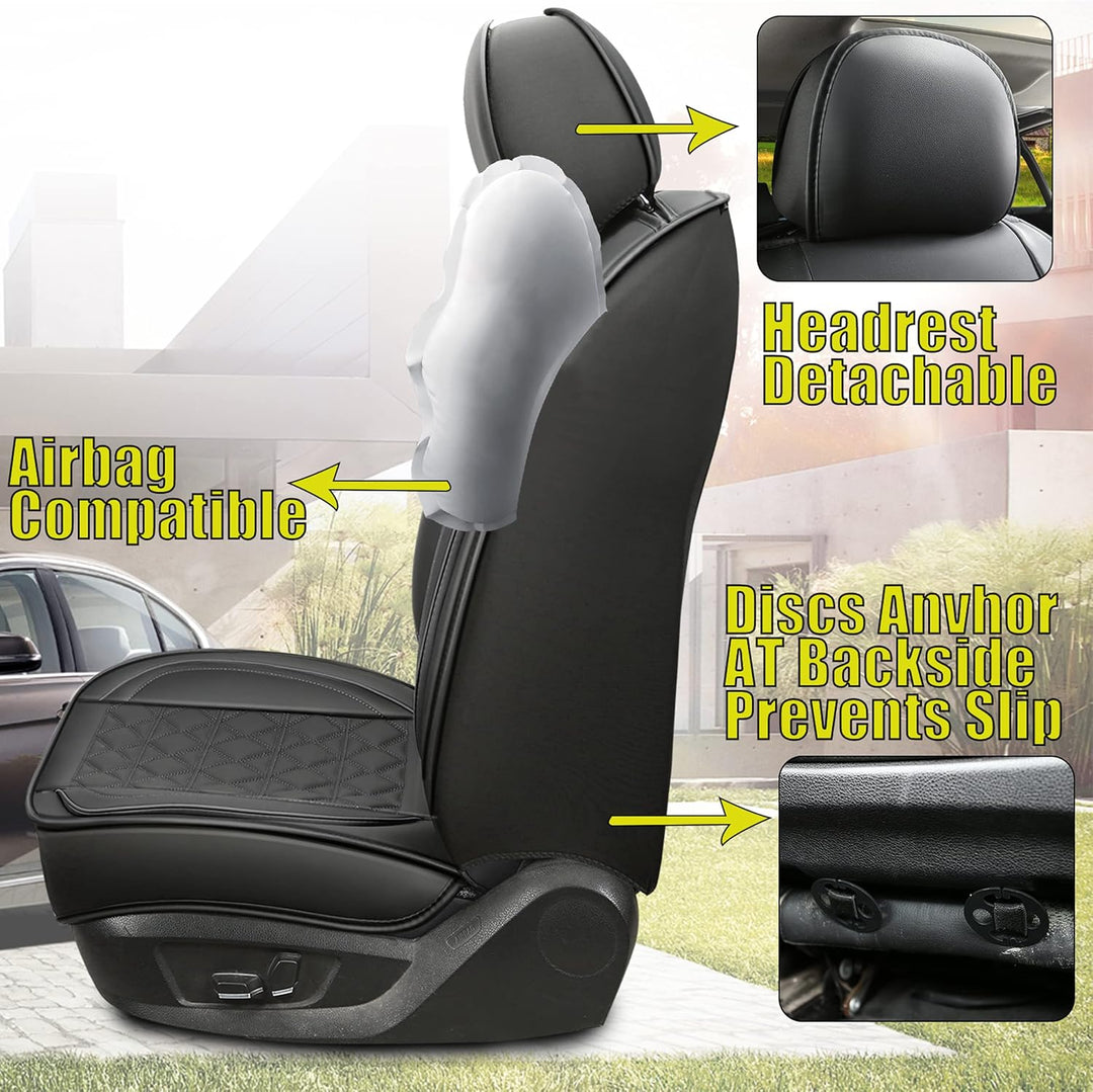 JDWBT Luxus Autositzbezüge Kunstleder Komplettset, Sitzbezüge Auto Universal, Auto Sitzbezüge Kompat