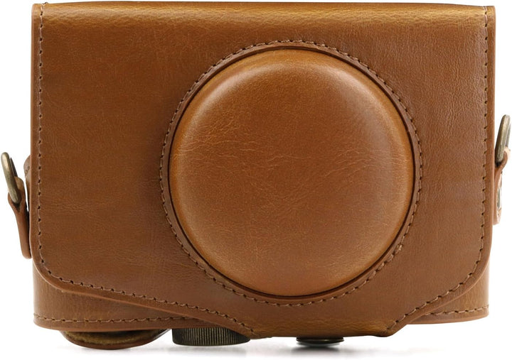 MegaGear MG1175 Canon PowerShot SX740 HS, SX730 HS Ever Ready Leder Kameratasche - Hellbraun, Hellbr