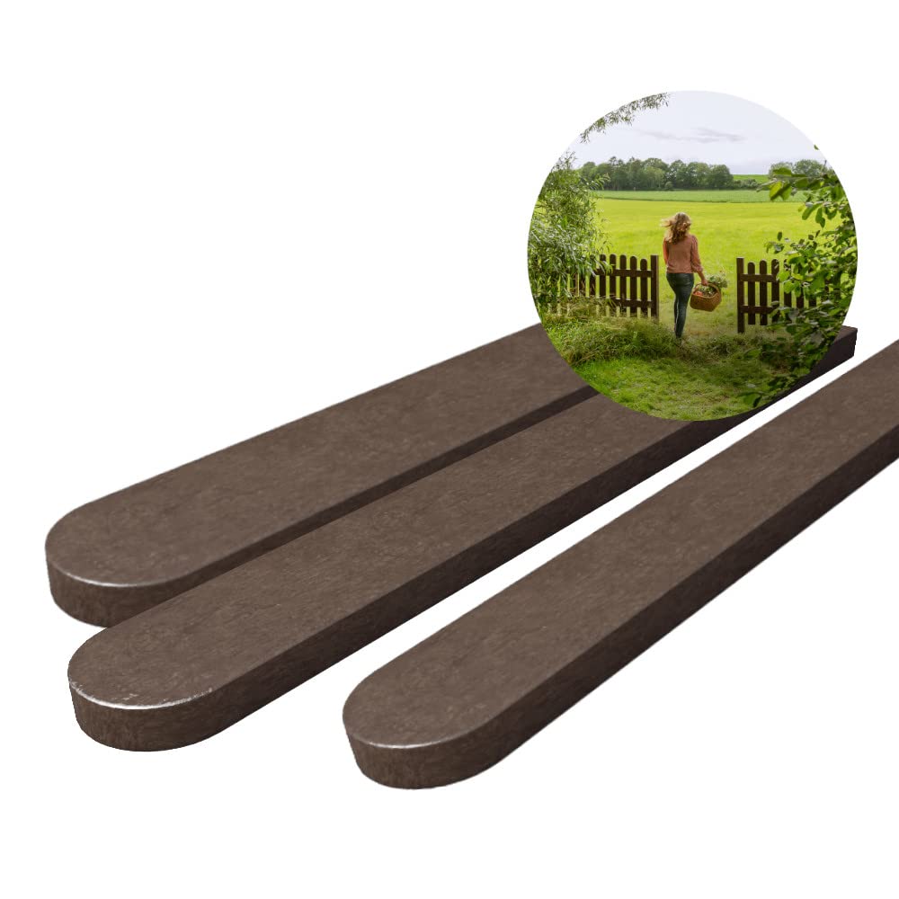 hanit® Zaunlatten; witterungsbeständige und pflegeleichte Zaunbretter mit Rundkopf, 120cm x 6cm x 2c