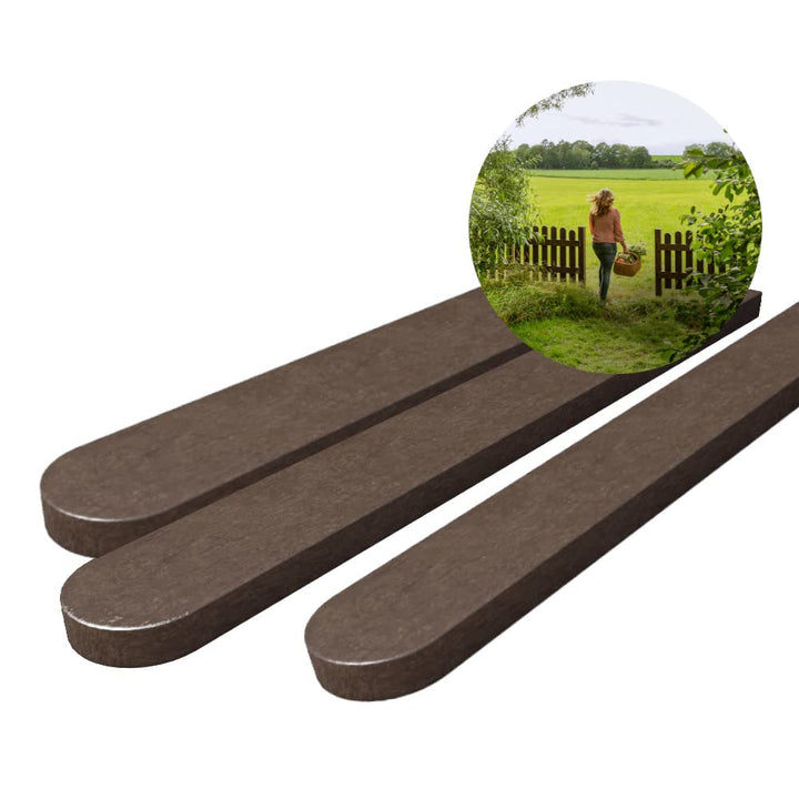 hanit® Zaunlatten; witterungsbeständige und pflegeleichte Zaunbretter mit Rundkopf, 120cm x 6cm x 2c