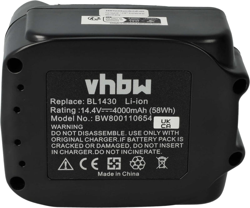 vhbw Akku kompatibel mit Makita BDF441Z, BDF442, BDF442RFE, BDF444RFE, BDF444Z, BDF446RFE Elektrower