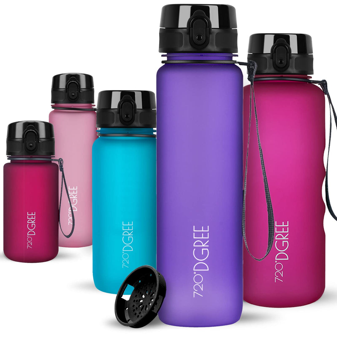 720°DGREE Trinkflasche 650ml “uberBottle“ softTouch +Sieb - BPA-Frei - Wasserflasche auslaufsicher f