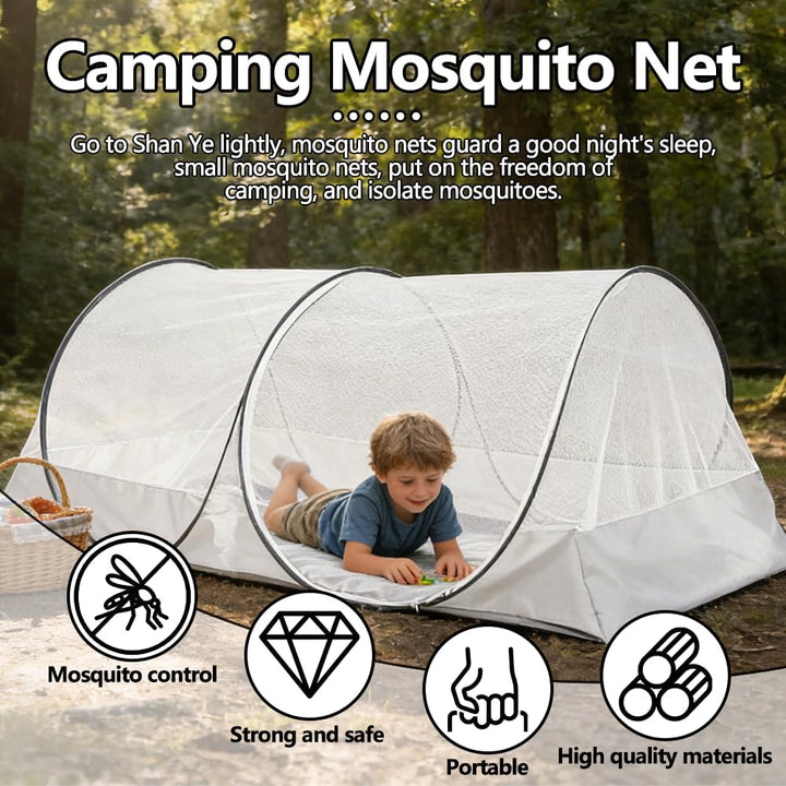 Pop Up Moskitonetz Bett 200x100x73cm, Moskitonetz Reise & Bettzelt für Kinder & Camping, Faltbares M