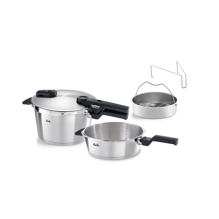 Fissler Vitaquick Premium/Schnellkochtopf-Set 2-teilig, 22 cm (Schnellkochtopf 4,5 L + Schnellbratpf