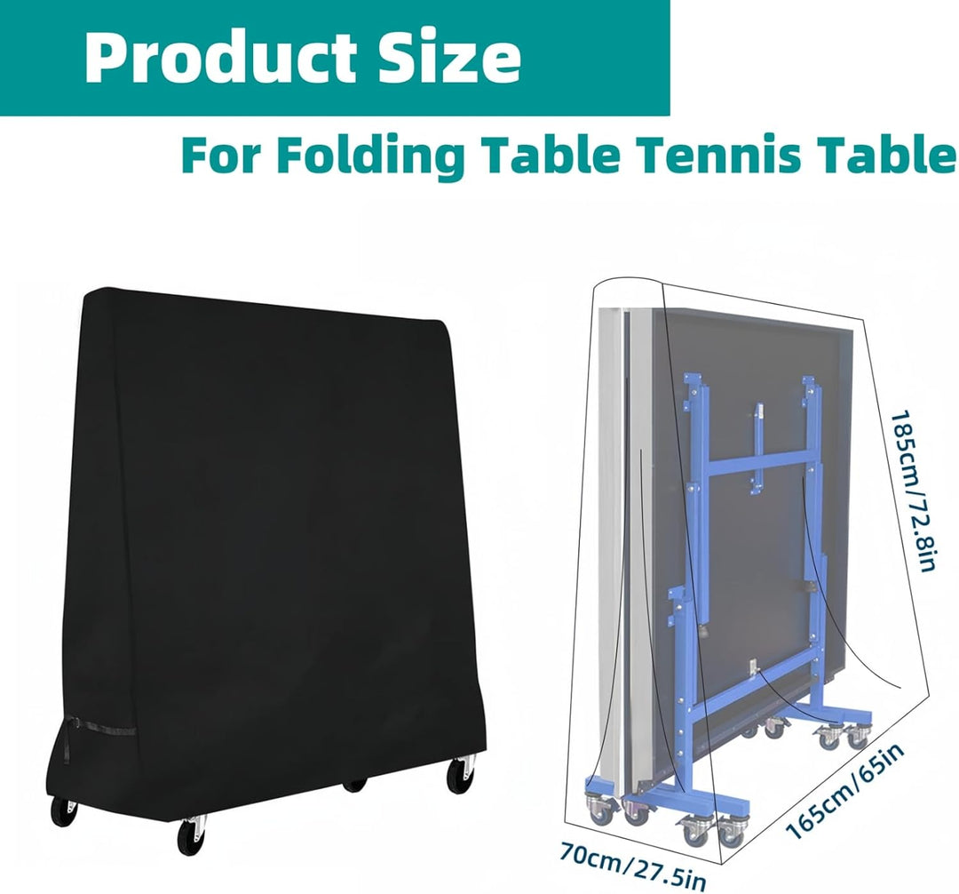 Betarami Tischtennis Schutzhülle Wasserdichte Oxford Polyester Abdeckung für Tischtennisplatte 165x7