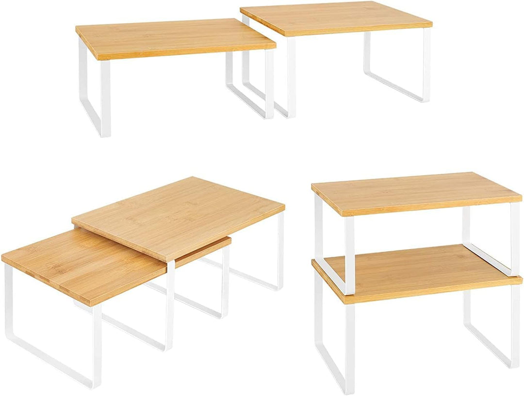 LIANTRAL Küchenschrank Organizer 4er-Set , Regaleinsatz im Küchenschrank, Erweiterbar & Stapelbar Ge