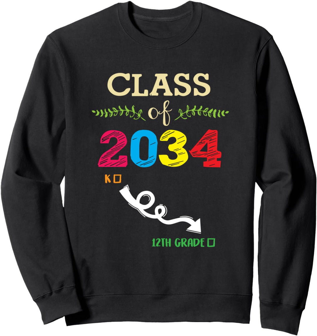 Bunte Klasse von 2034 Weg, um mit mir zu wachsen Sweatshirt