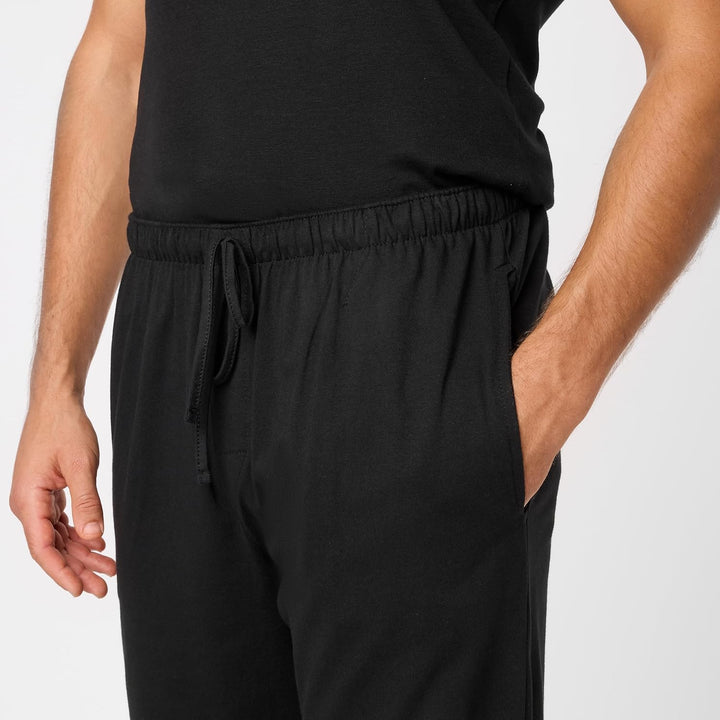 Timone Herren Schlafanzugshose Leichte Pyjamahose aus Baumwolle Nachtwäsche TPP-001 M Schwarz, M Sch