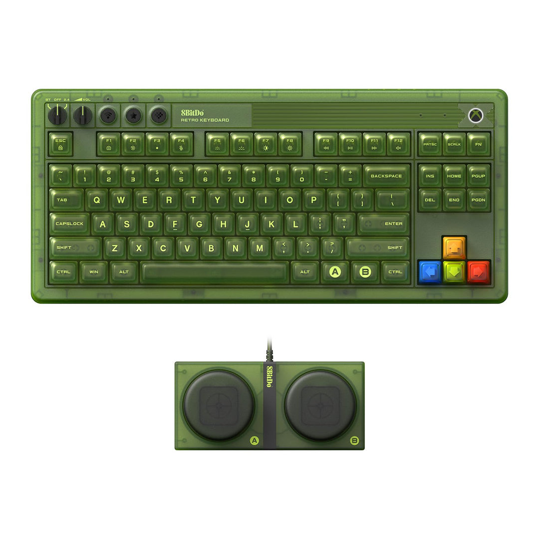 8Bitdo Retro 87 Mechanical Keyboard with RGB Backlight, Bluetooth/2.4G/USB-C Hot Swappable Wireless