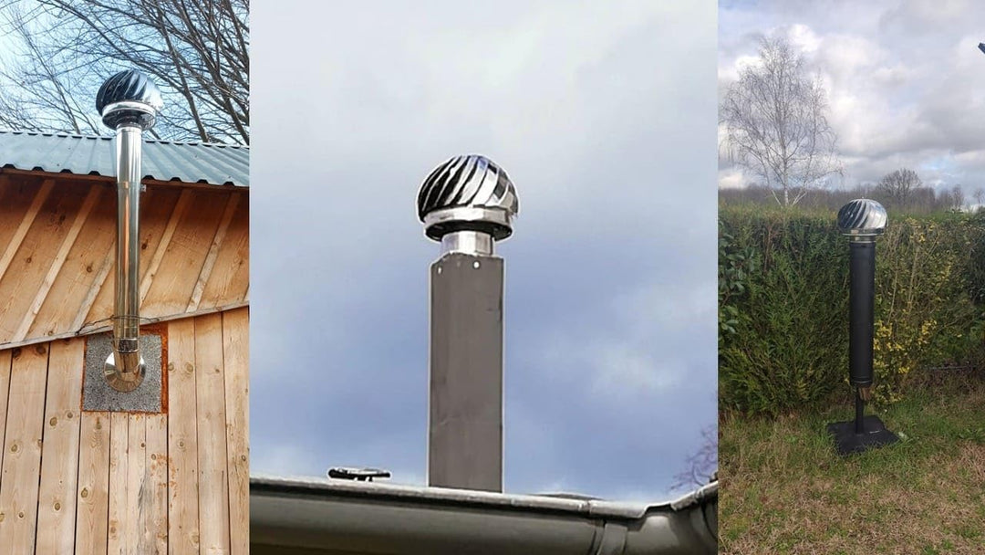 Kaminaufsatz Schornsteinaufsatz Edelstahl drehbarer Kugelaufsatz Lüftungsaufsatz Kaminhaube Schornst