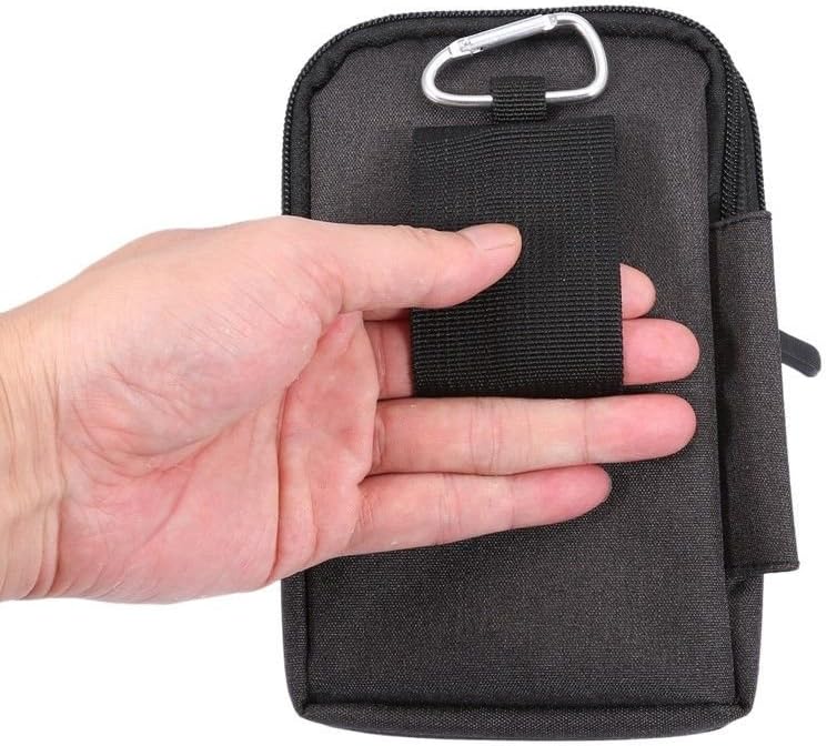 Universal Multi-Functional Vertical Stripes Pouch Bag Case Zipper Closing Carabiner for Sony Xperia