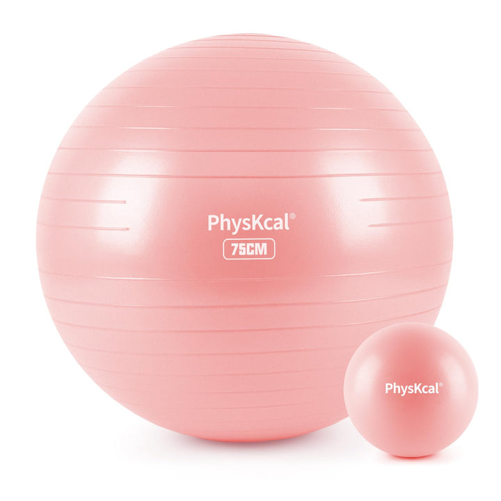 PhysKcal Gymnastikball und 23 cm Pilatesball Set, Anti Burst Gymnastikball, Anti-Rutsch-Sitzball, Ba