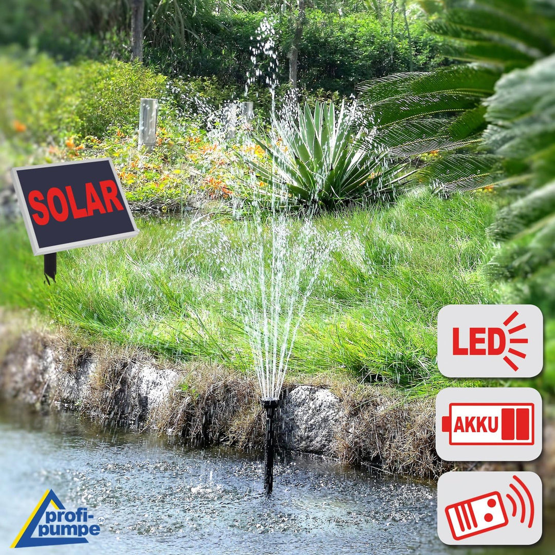 Innovative Solar Teichpumpe Springbrunnen Wasserspiel Teichpumpen-Set für den Gartenteich mit Fernbe