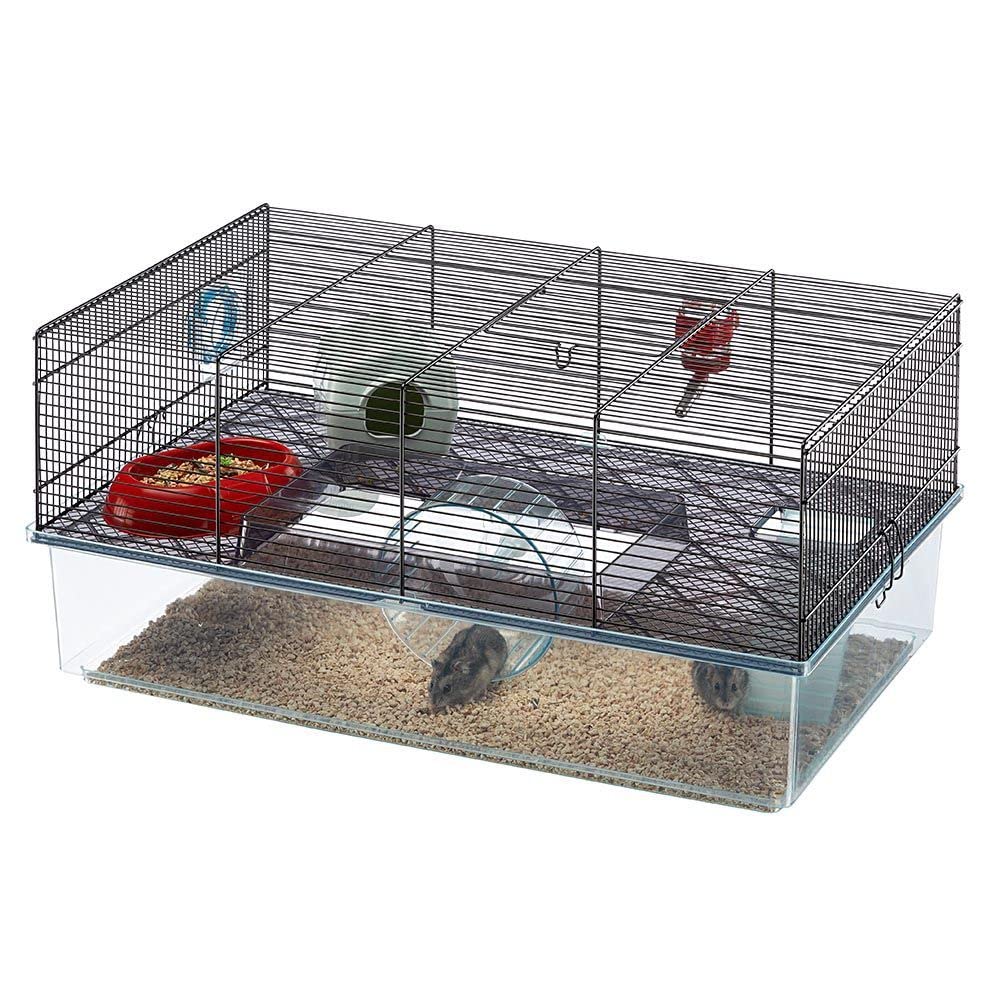 Ferplast Hamsterkäfig, FAVOLA Nagerkäfig, Kleintierkäfig, Hamsterzubehör inklusive, 60 x 37 x h 30 c