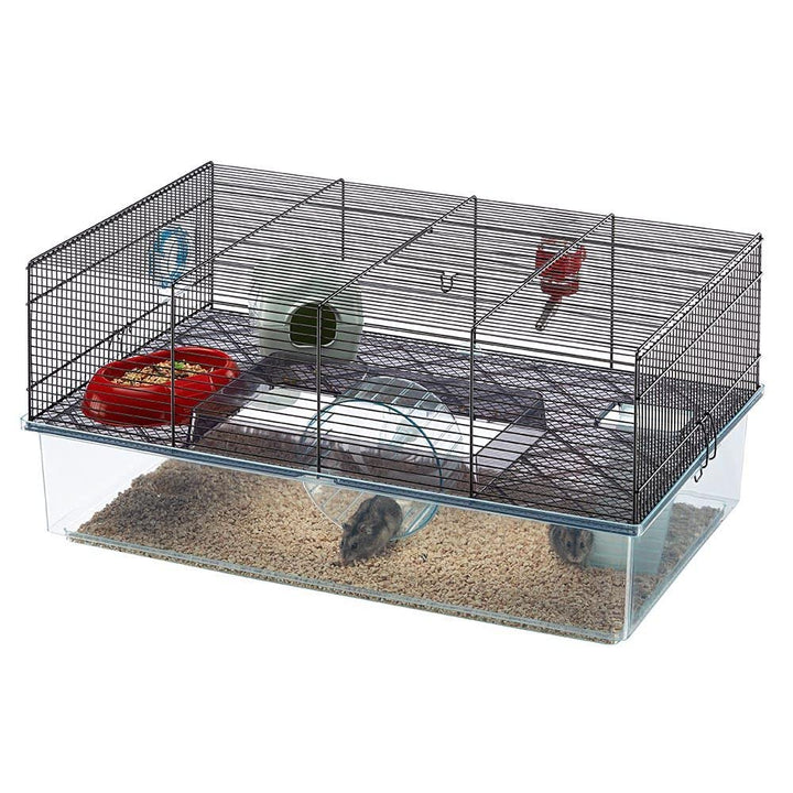 Ferplast Hamsterkäfig, FAVOLA Nagerkäfig, Kleintierkäfig, Hamsterzubehör inklusive, 60 x 37 x h 30 c