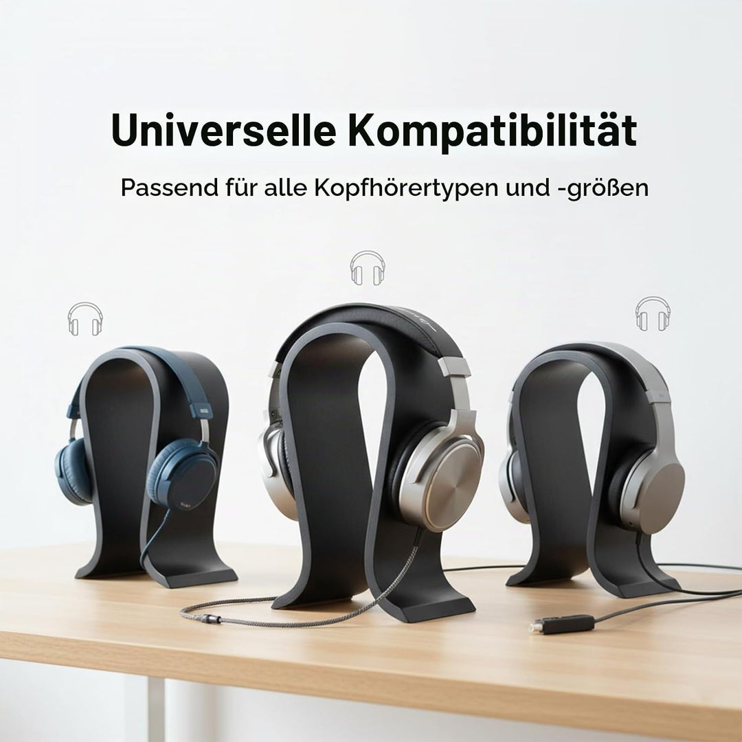 Kopfhörerhalter Holz, Kopfhörer Ständer, Kopfhörer Halter, U Form, Walnussholz, Universal, Umweltfre