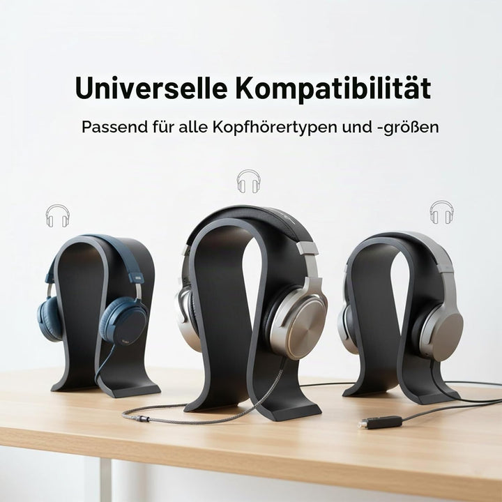 Kopfhörerhalter Holz, Kopfhörer Ständer, Kopfhörer Halter, U Form, Walnussholz, Universal, Umweltfre
