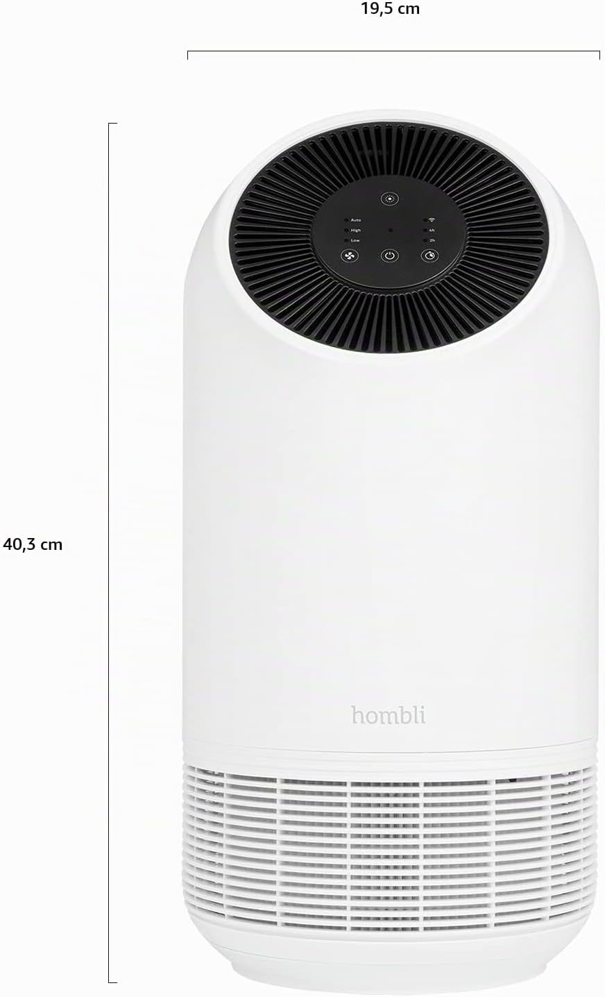 Hombli Smart Air Purifier mit 3 Lagen-Filterung, HEPA 13, Luftreiniger, ultraleise, App-, Sprachsteu