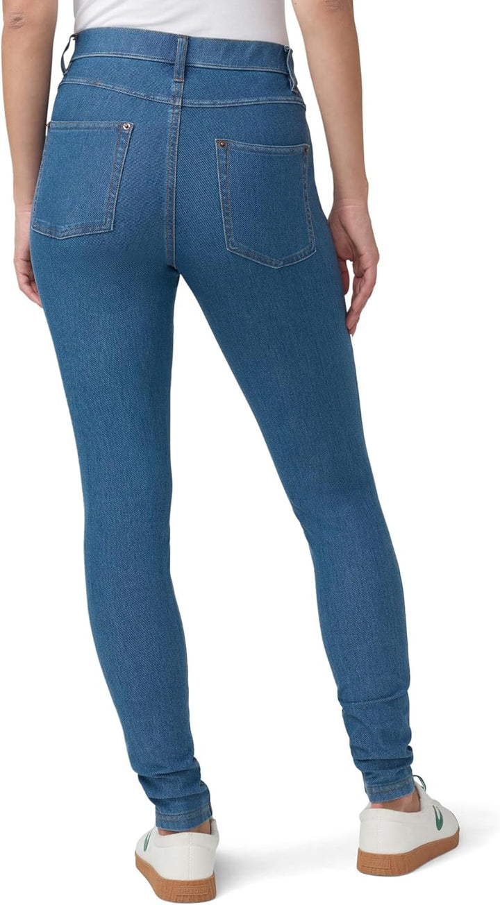 HUE Frauen Geblümter Altmeister-Denim Hochgeschlossene Leggings | Modische Leggings M Mittlerer Wasc