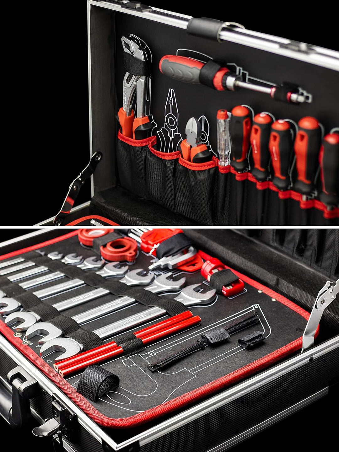 Meister Werkzeugkoffer 109-teilig - Stabiler Alu-Koffer - Werkzeug-Set - Für Haushalt, Garage & Werk