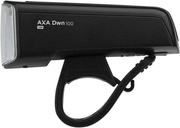 AXA Fahrradlicht Dwn 100 Lux – USB Aufladbar – 20 Stunden Leuchtdauer – Batterieanzeige – StVZO Zuge