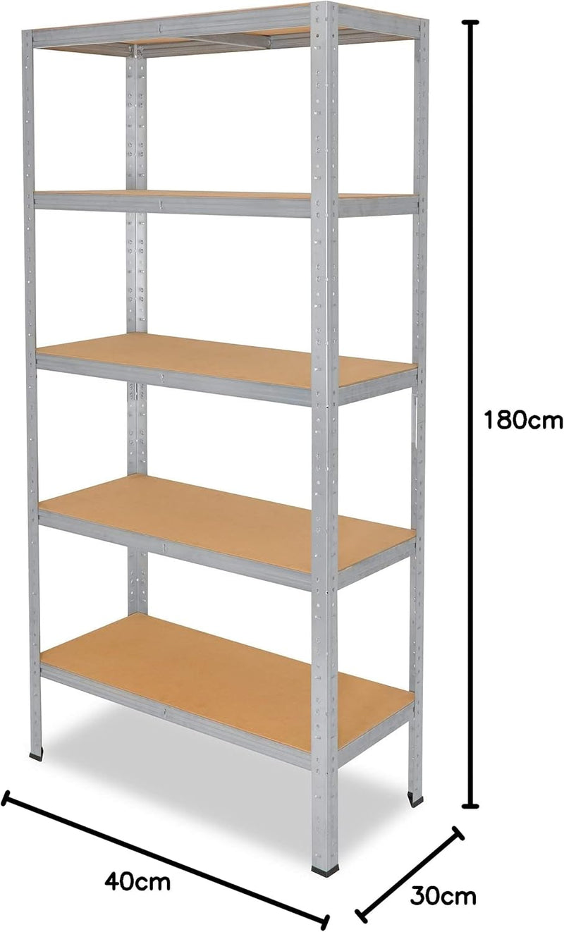 shelfplaza® 180x40x30cm Home Schwerlastregal verzinkt/Metallregal mit 5 Böden/Kellerregal Metall, Ga