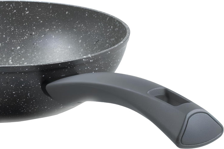 Zanetti - Durapietra Induction Wok-Pfanne, 24 cm, Wok-Pfanne, antihaftbeschichtet, auch für Induktio