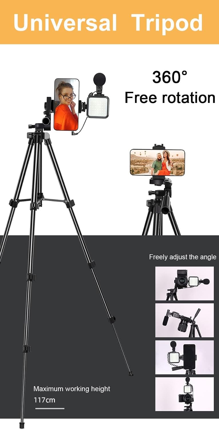 SURPN Vlogging-Kit,YouTube-Starter-Kit,für iPhone/Android-Telefone/Kameras | Telefonhalter für Video