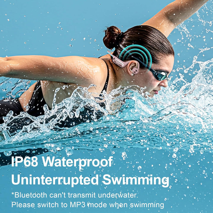 Bluetooth 5.3 Kopfhörer, Knochenleitung, Schwimmen, IP68, wasserdicht, MP3 Speicher 32G, für Sport,