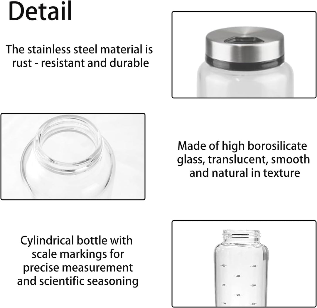 4 Stück 500ML Gewürzgläser Mit Drehdeckel, Gewürzgläser Mit Drehdeckel, Gewürzstreuer Mit 3 Arten Ed