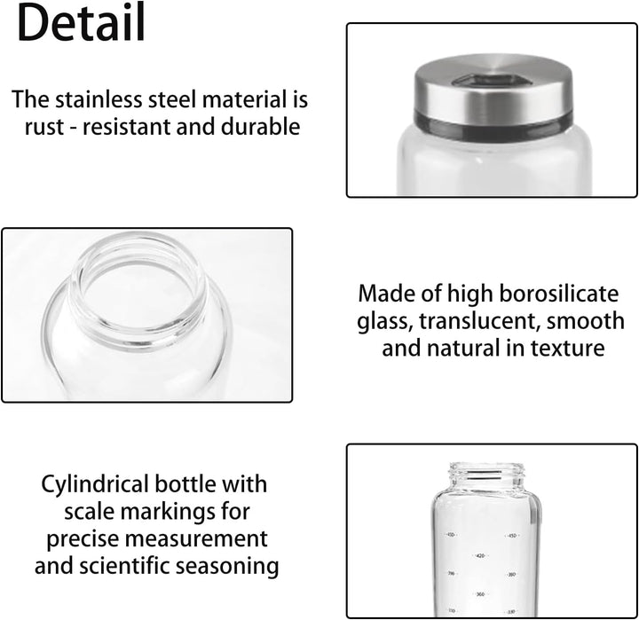 4 Stück 500ML Gewürzgläser Mit Drehdeckel, Gewürzgläser Mit Drehdeckel, Gewürzstreuer Mit 3 Arten Ed