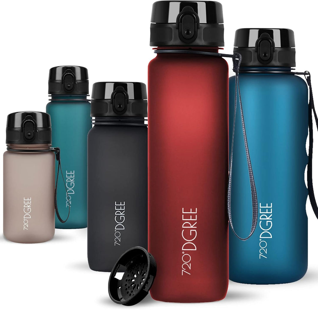 720°DGREE Trinkflasche 1l Sport “uberBottle“ softTouch +Sieb - BPA-Frei - Wasserflasche für Uni, Arb