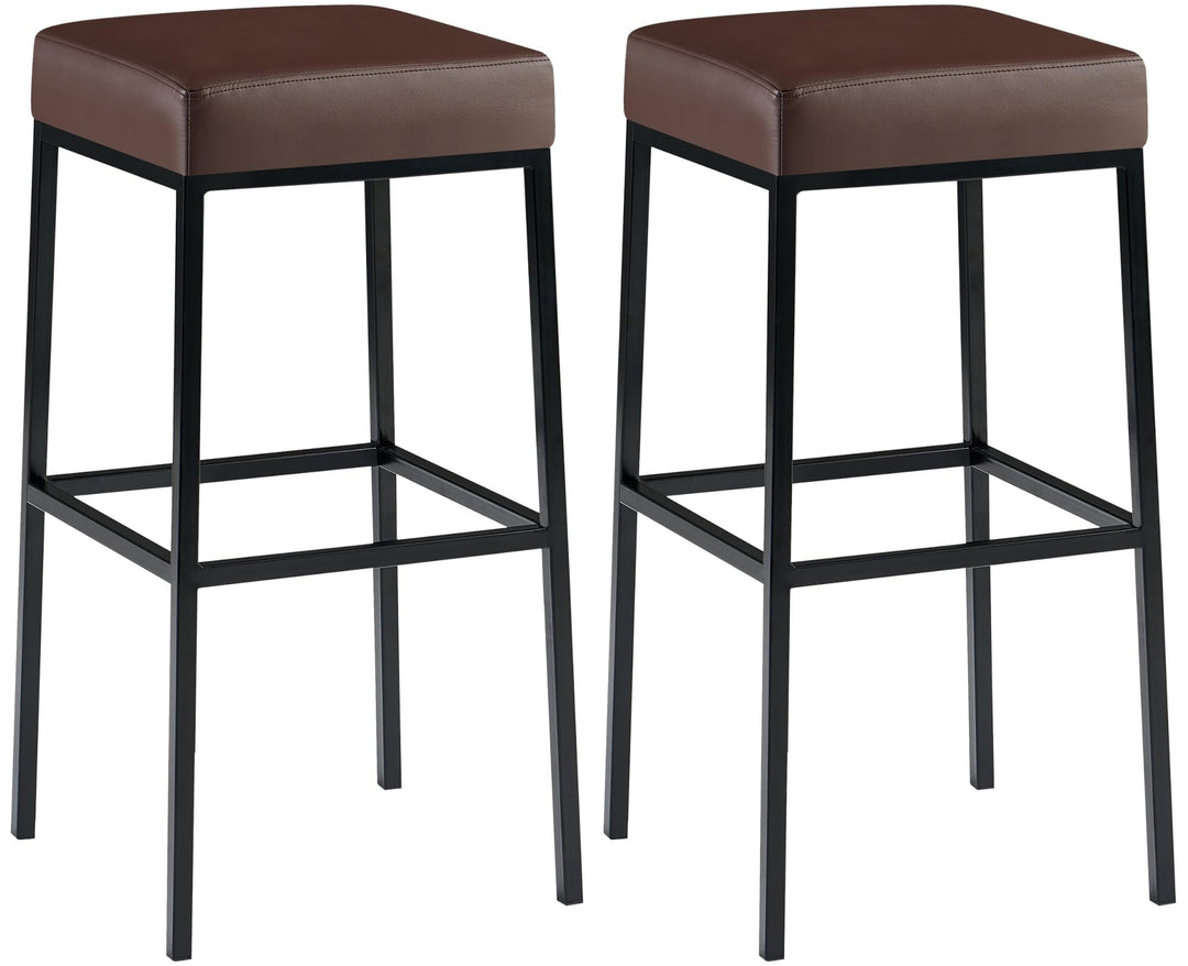 CLP 2er Set Barhocker Montreal Kunstleder I Gepolsterte Stühle Für Bartresen, Farbe:braun, Gestell F