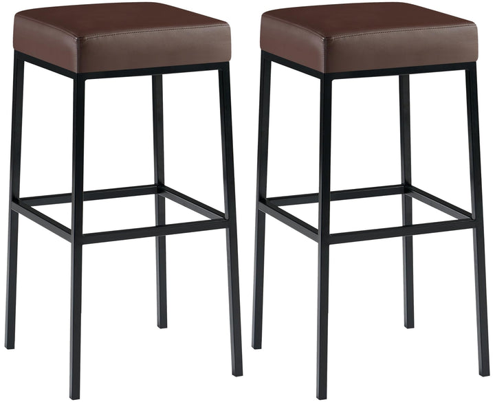 CLP 2er Set Barhocker Montreal Kunstleder I Gepolsterte Stühle Für Bartresen, Farbe:braun, Gestell F