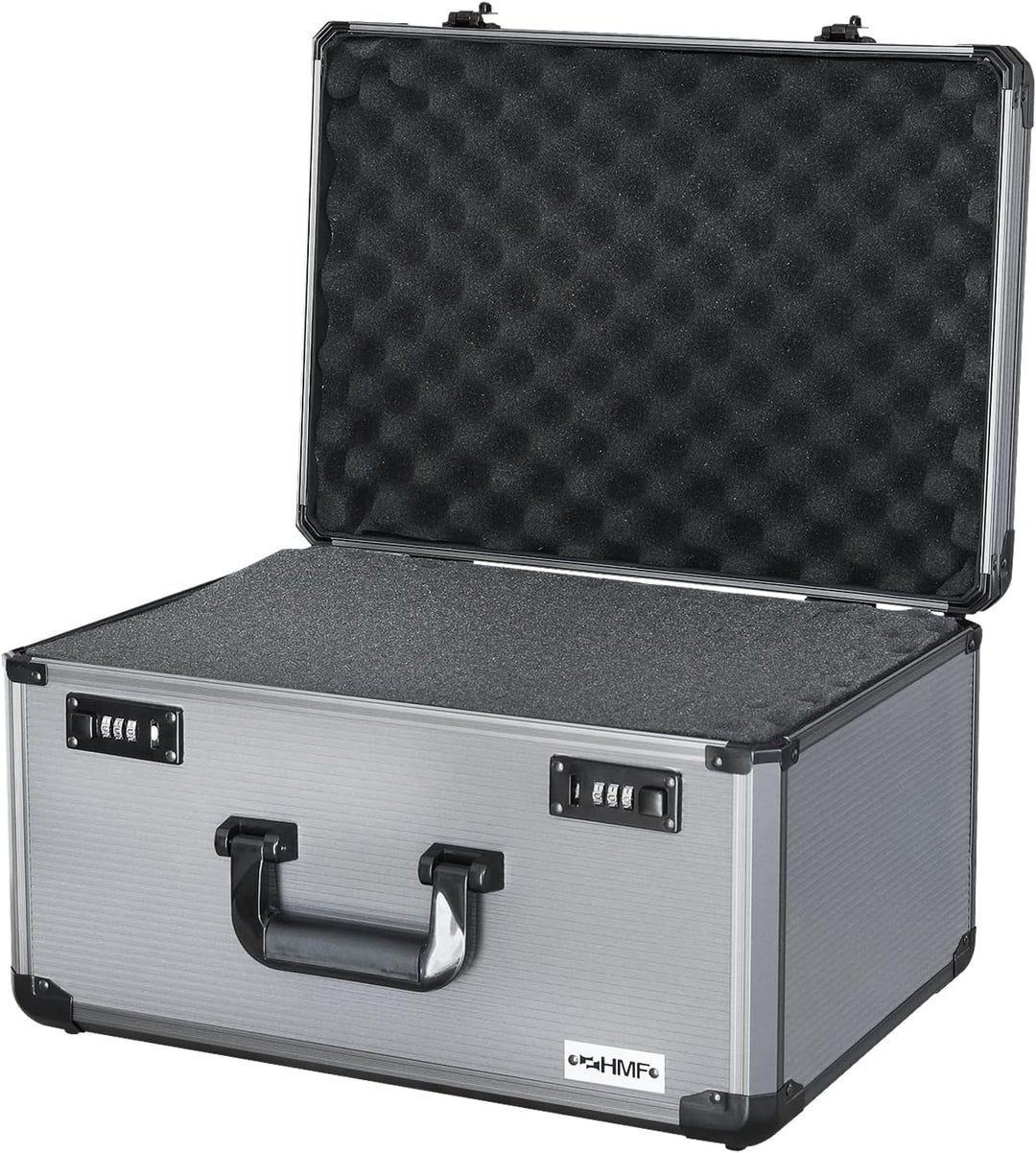 HMF 14412-02 Alu Fotokoffer, Miniaturenkoffer mit Rasterschaumstoff | 46 x 33 x 26 cm, 46 x 33 x 26