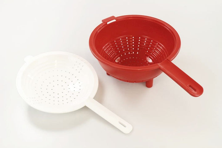 TUPPERWARE Saladin Sieb + Abtropfsieb Küchenhelfer rot-weiss 10033