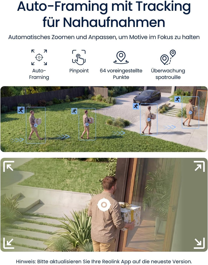 Reolink Überwachungskamera Aussen, 10MP+8MP Dreifachobjektiv, OMVI 3i WiFi | 10MP 180° Panorama &amp; 4K