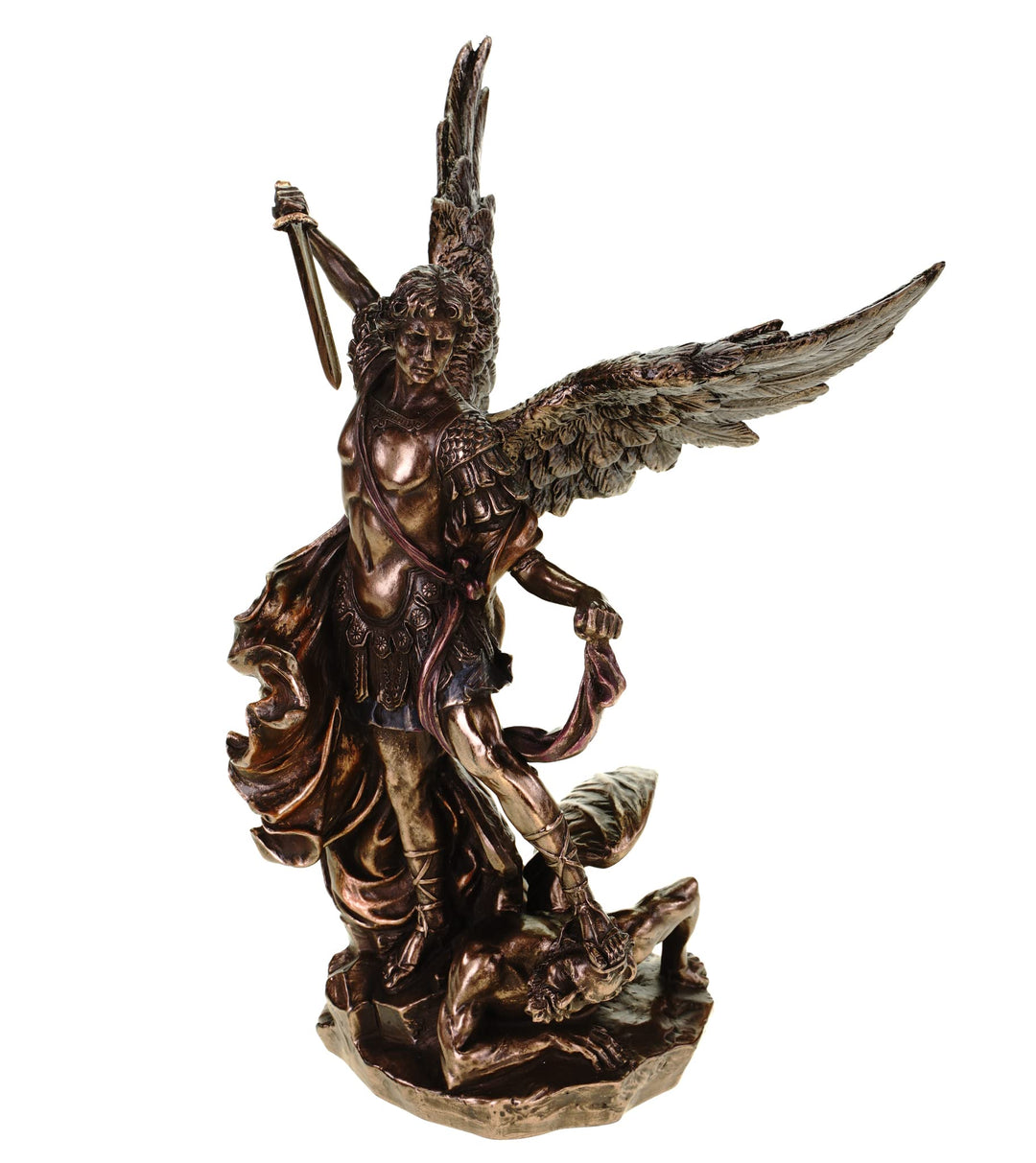 Veronese Figur Erzengel Michael bekämpft das Böse Figur bronziert Skulptur