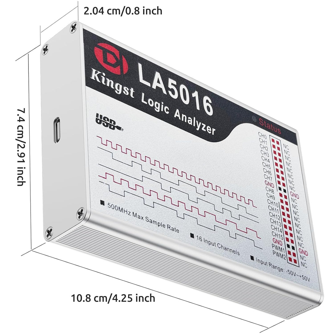 InnoMaker LA5016 USB-Logikanalysator - 16 Kanäle 500MS/s 10GB Tiefe PWM-Generator, MCU ARM FPGA Debu
