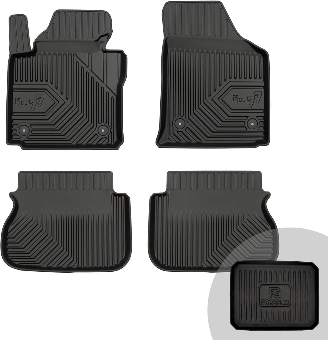 FROGUM No.77 Gummimatten Ganzjahresset von Auto Fussmatten Autofussmatten für Volkswagen Caddy III 2