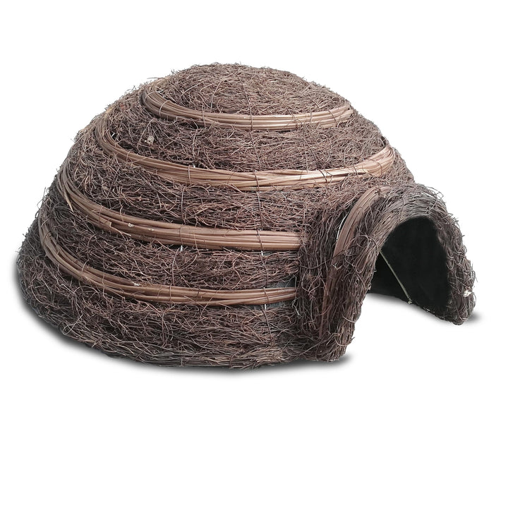 HABAU Igelhaus Kuppel, Iglu aus Weide mit Metallrahmen, ideales Winterquartier für Igel