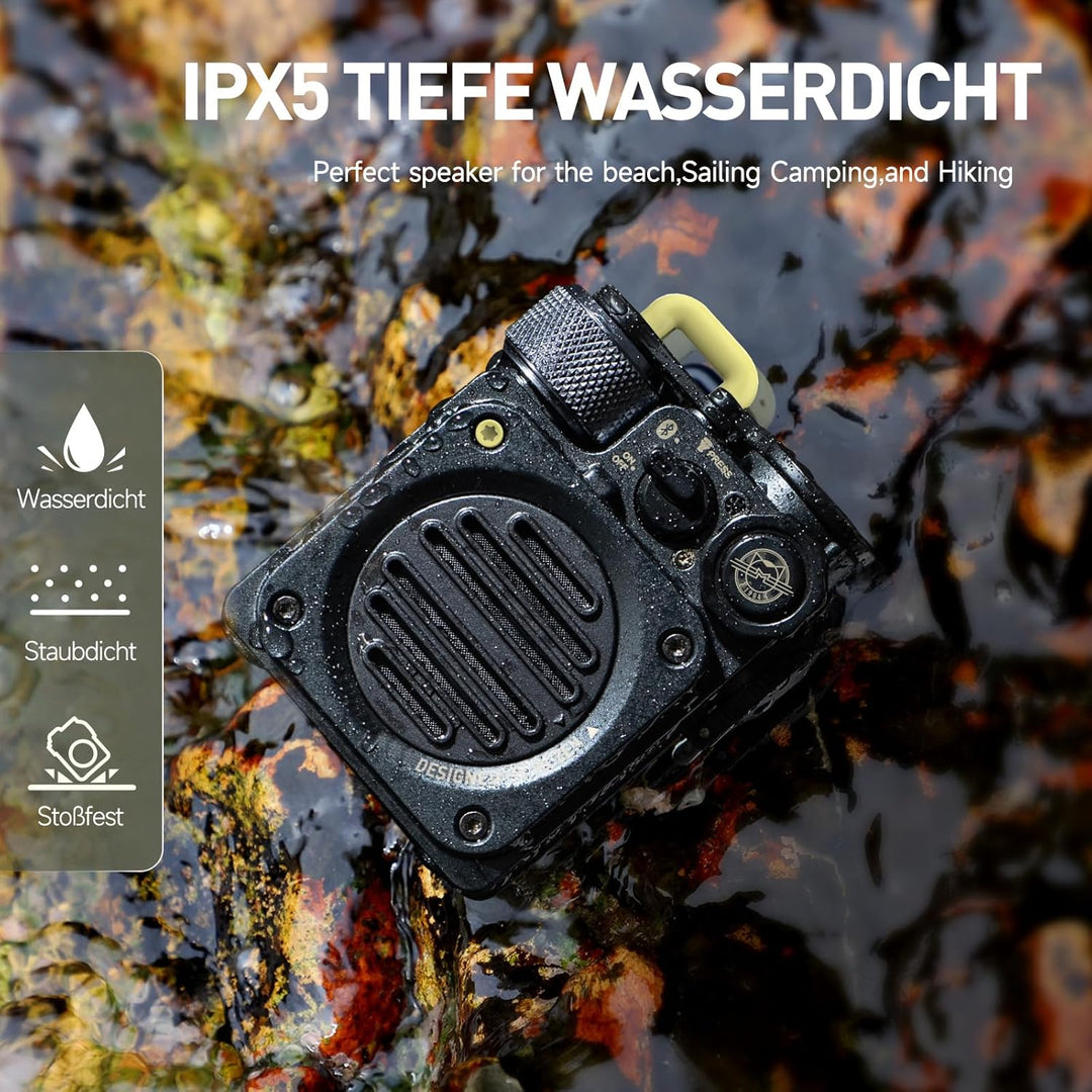 Muzen Wild Mini Bluetooth Lautsprecher Klein, Tragbare Speaker Fahrrad Lautsprecher mit Licht Robust