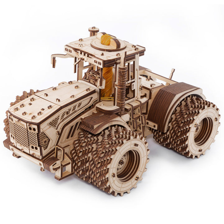 EWA Eco-Wood-Art 3D Puzzle Erwachsenen Traktor Modell mechanisches DIY Traktor Holzpuzzle mit Start-