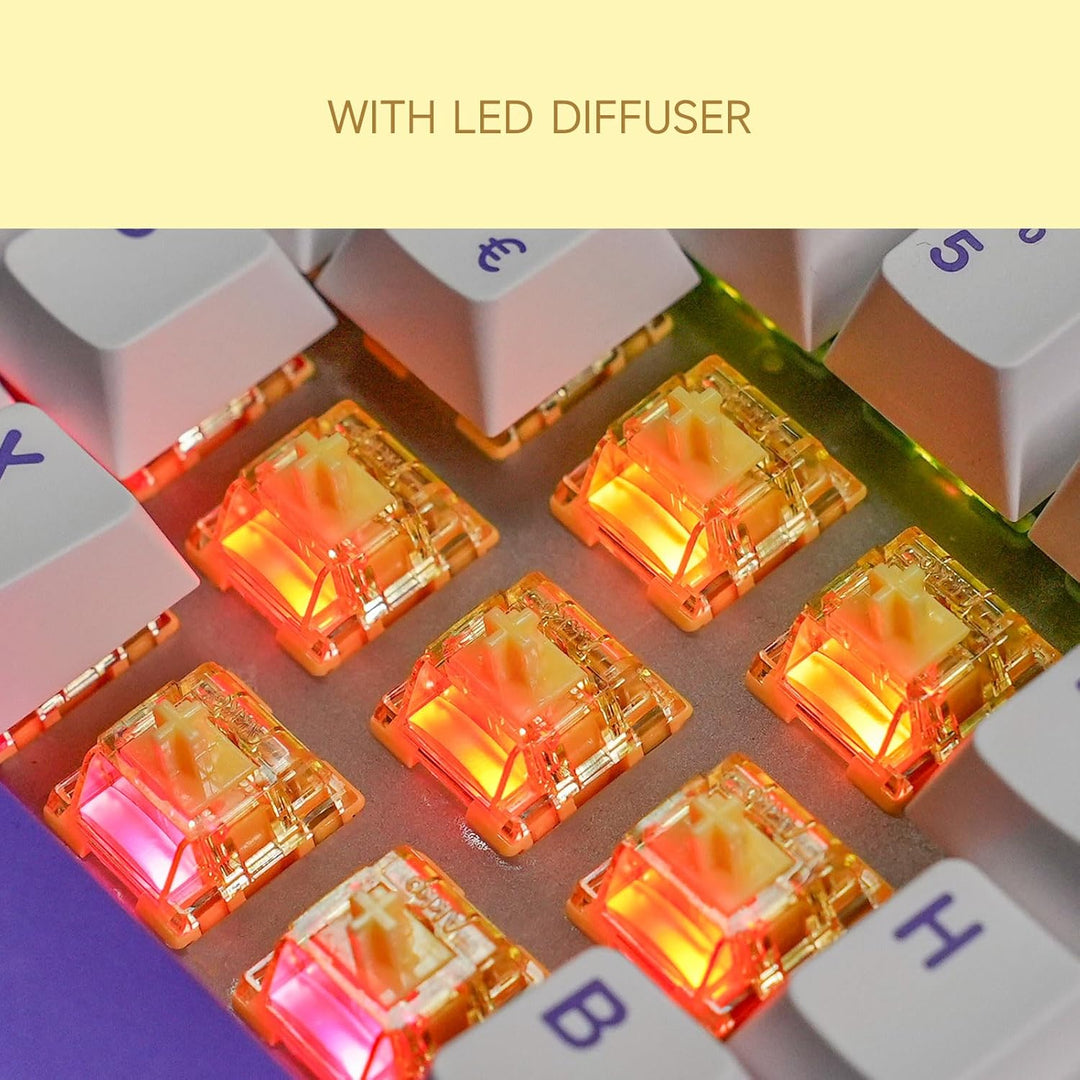 Akko V5 Creamy Yellow Tastaturschalter mit LED-Diffusor für mechanische Gaming-Tastaturen, 5-Pin, 50