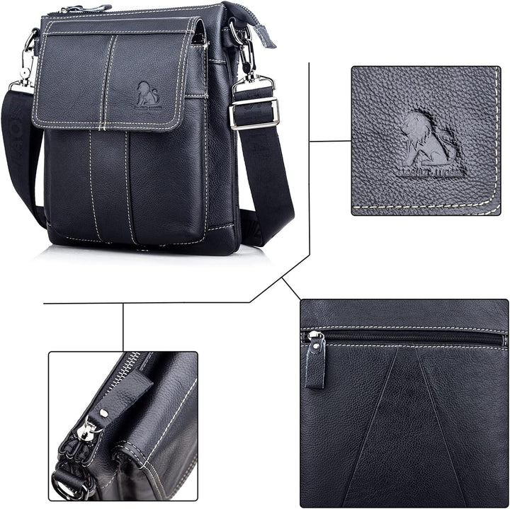 Business Herren-Umhängetasche Lässige Mode Leder Crossbody Tasche Multi-Tasche Tragbare Reisetasche