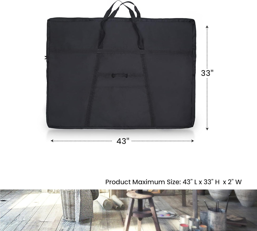 Jjring Dacron leichte grosse Kunst-Portfolio-Tragetasche, 81,3 x 106,7 cm, schwarz, Tragetasche für