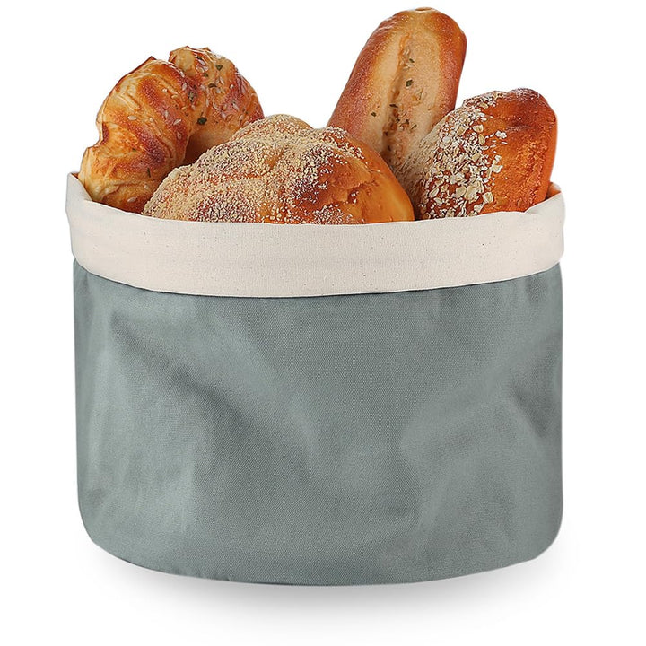 ecooe Brotkorb mit Kordelzug Brotbeutel Ø 25 cm Einfach zu Tragen Brötchenkorb 100% Baumwoll-Brotkor