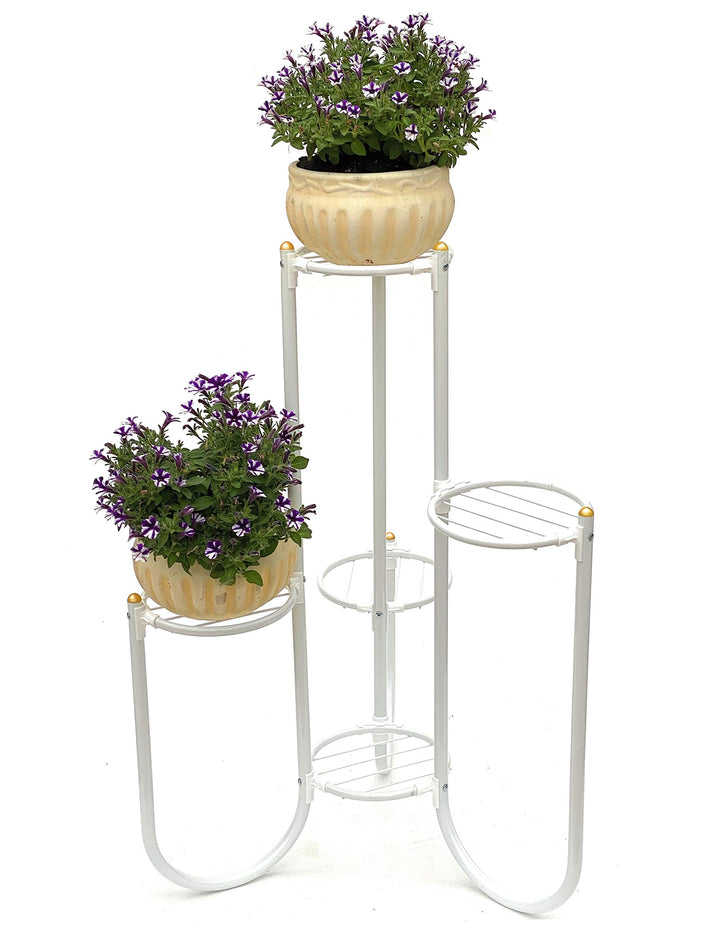 DanDiBo Blumentreppe Metall Weiss 93920 Pflanzenentreppe 81 cm Blumenregal Pflanzenständer Blumenstä