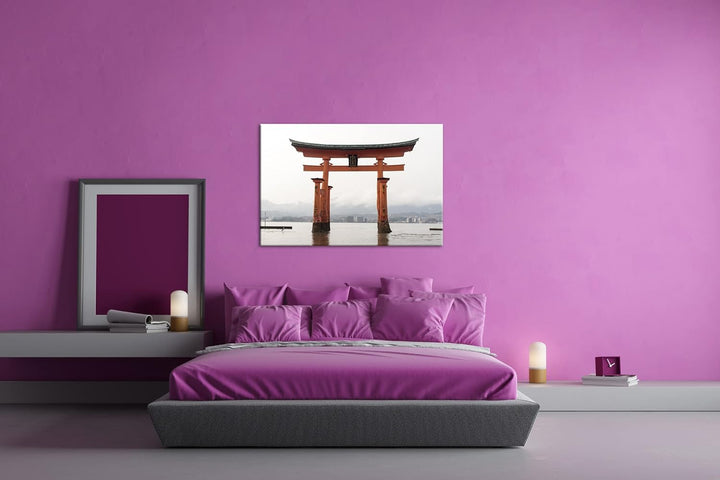 deyoli ehrwürdig japanisches Schreintor Format: 80x60 als Leinwandbild, Motiv fertig gerahmt auf Ech