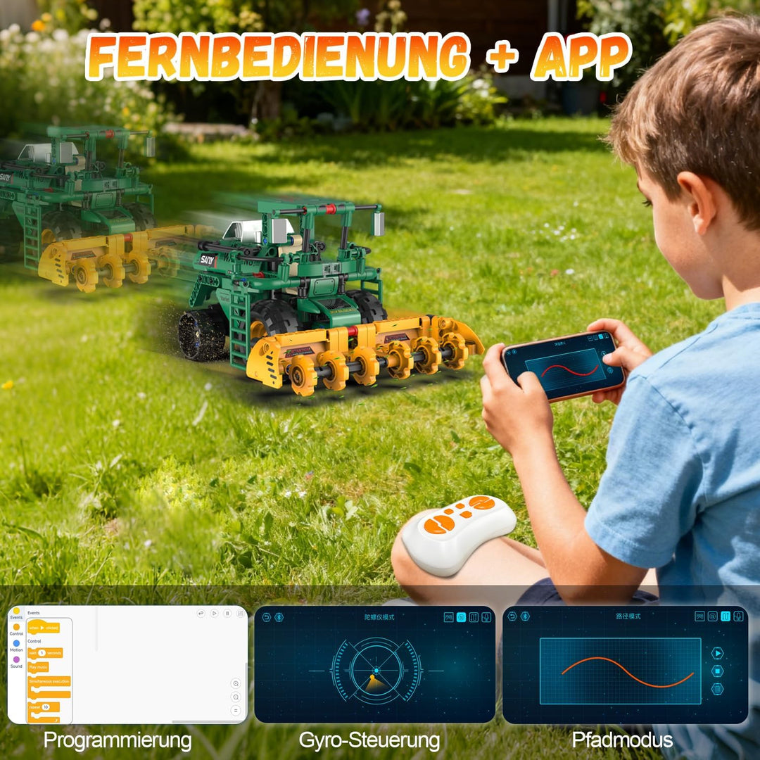 Technik Roboter Kinder, 5 in 1 Roboter bausatz mit App & ferngesteuert RC Technic Roboter Baukasten/